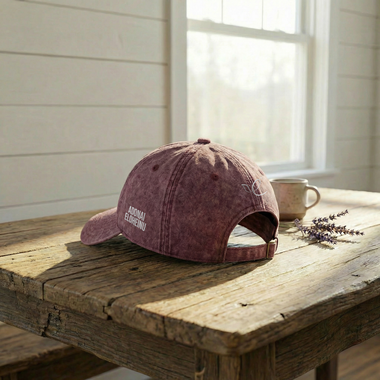 SHEMA Hat (Vintage Maroon) | White Embroidery