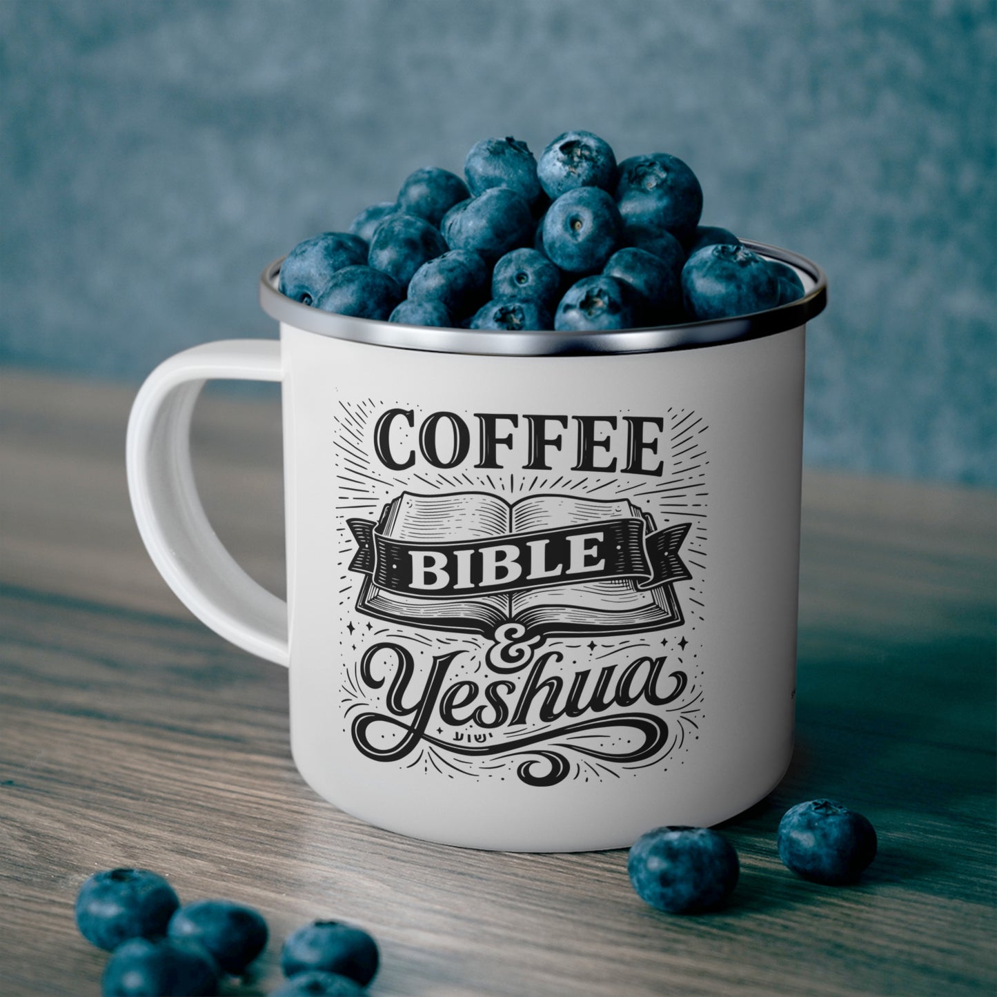Coffee Bible & Yeshua Camping Mug