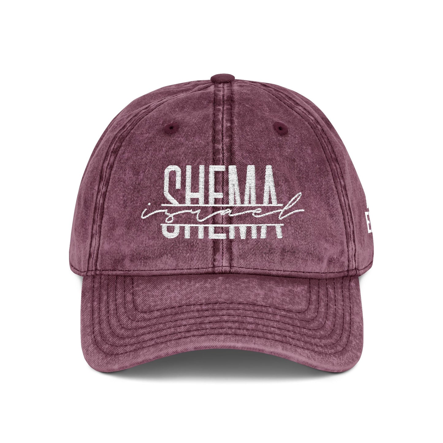 SHEMA Hat (Vintage Maroon) | White Embroidery