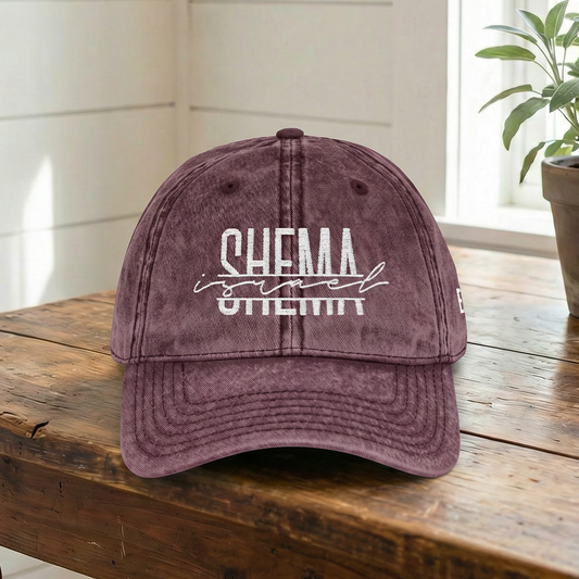 SHEMA Hat (Vintage Maroon) | White Embroidery