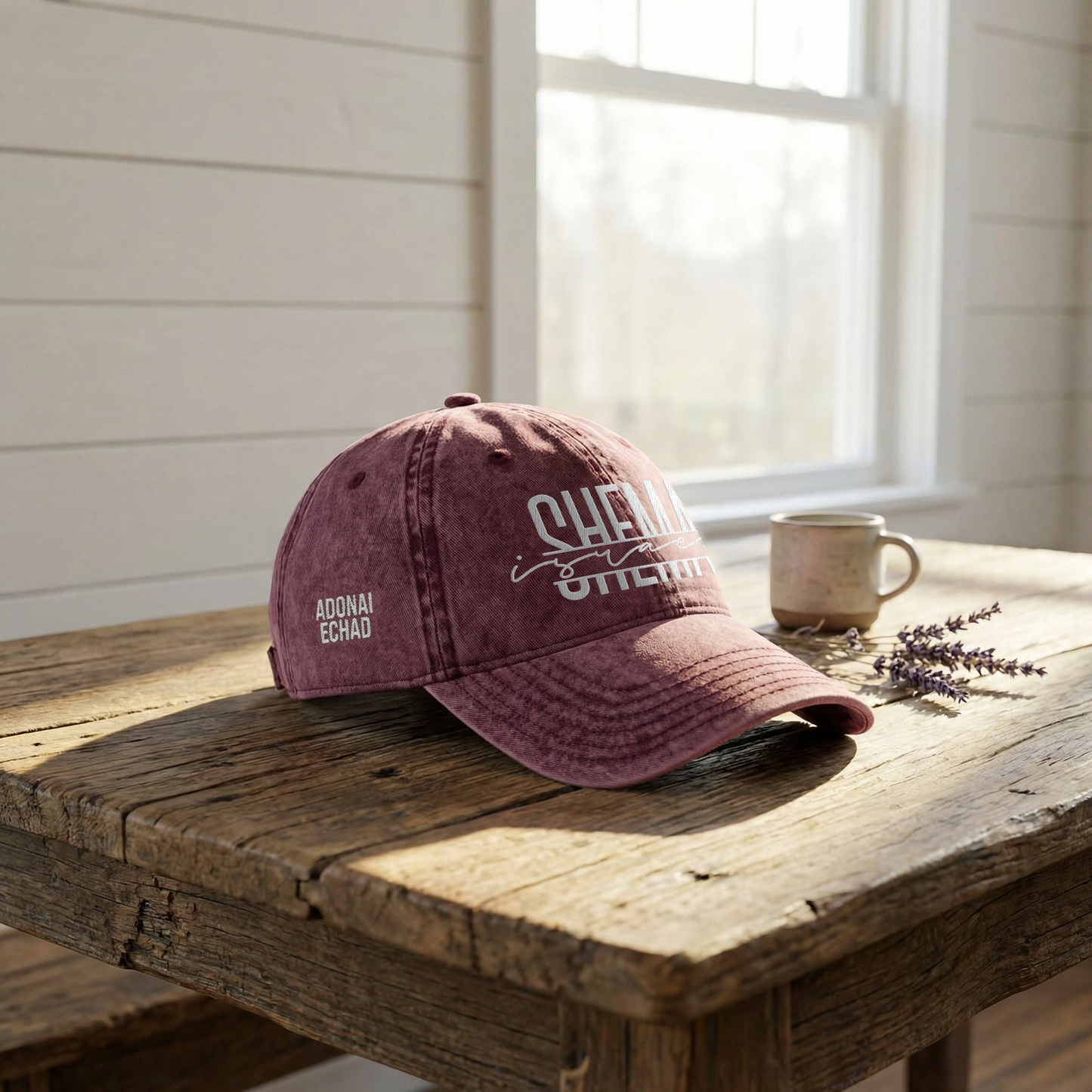 SHEMA Hat (Vintage Maroon) | White Embroidery