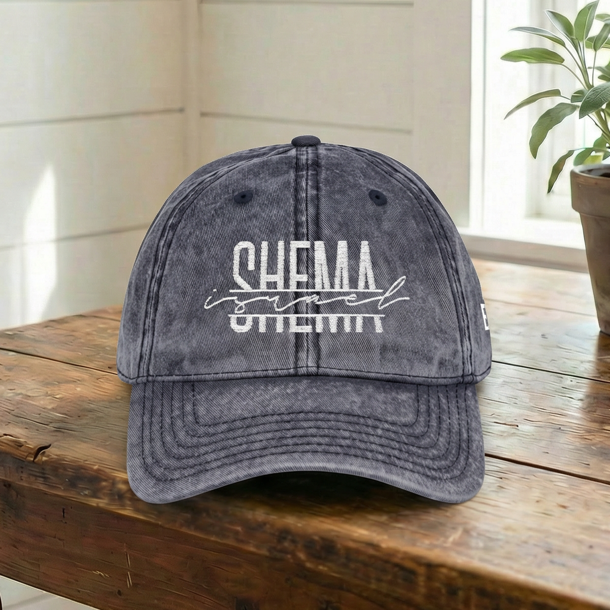 SHEMA Hat (Vintage Navy) | White Embroidery