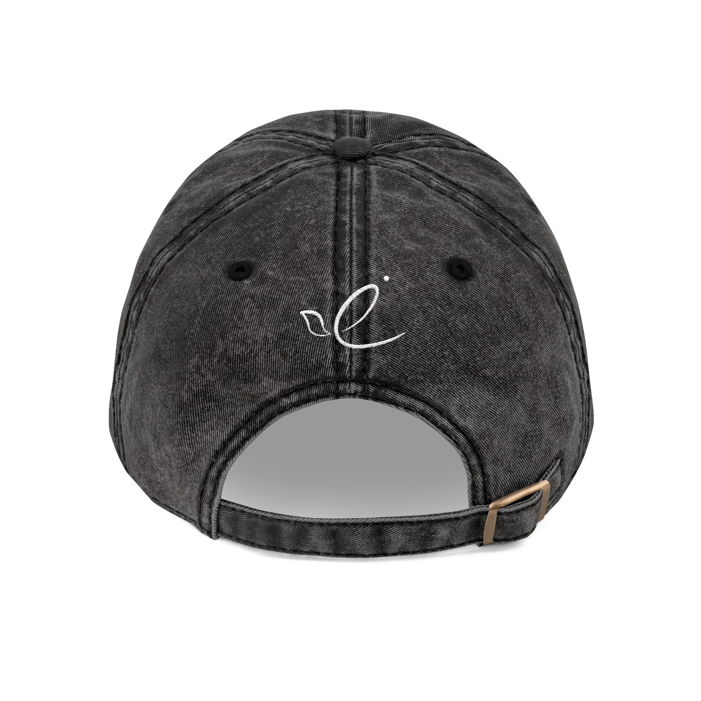 SHEMA Hat (Vintage Black) | White Embroidery
