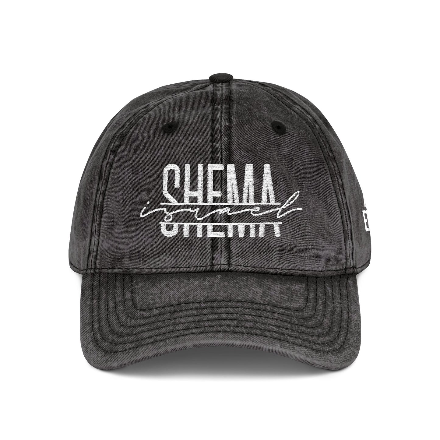 SHEMA Hat (Vintage Black) | White Embroidery