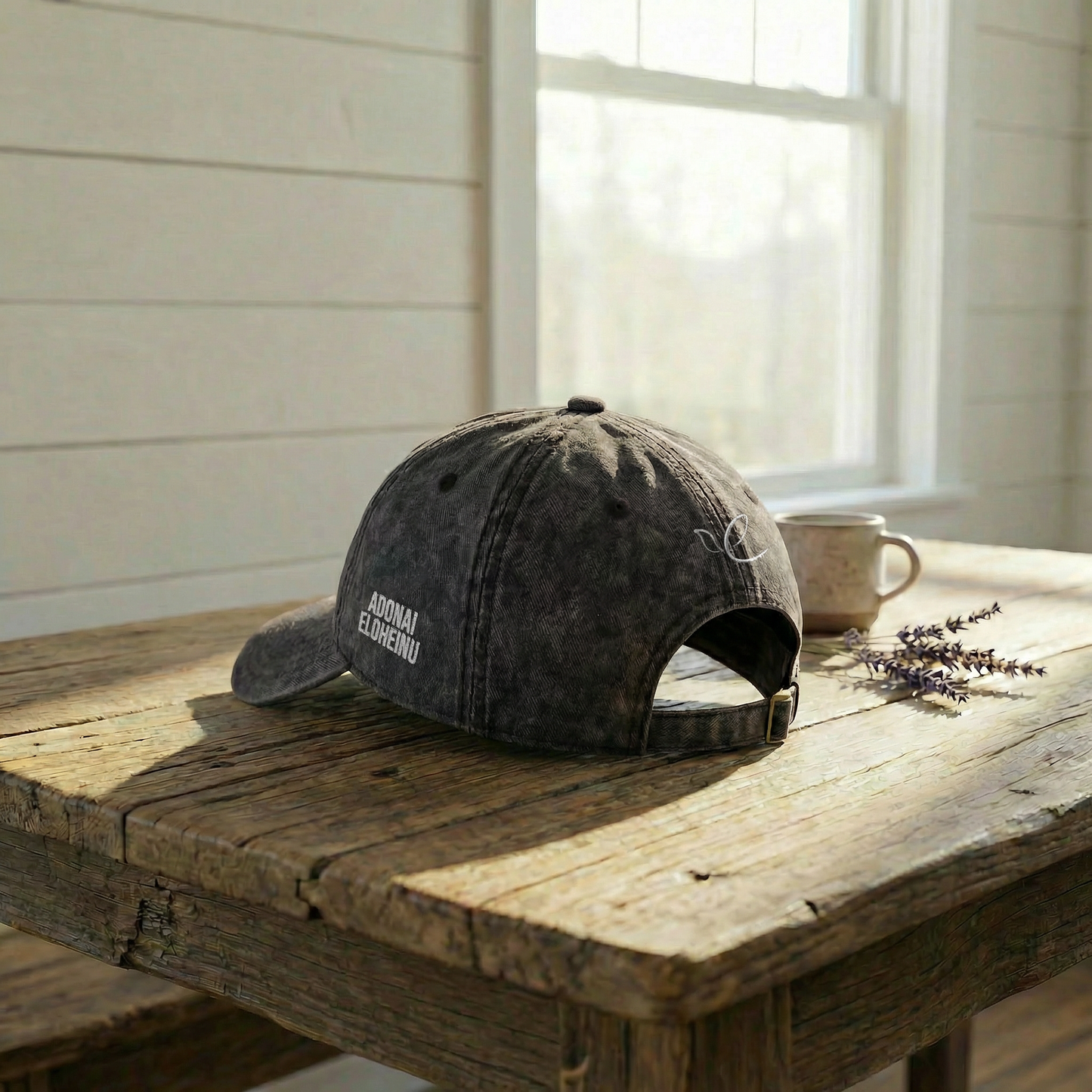 SHEMA Hat (Vintage Black) | White Embroidery