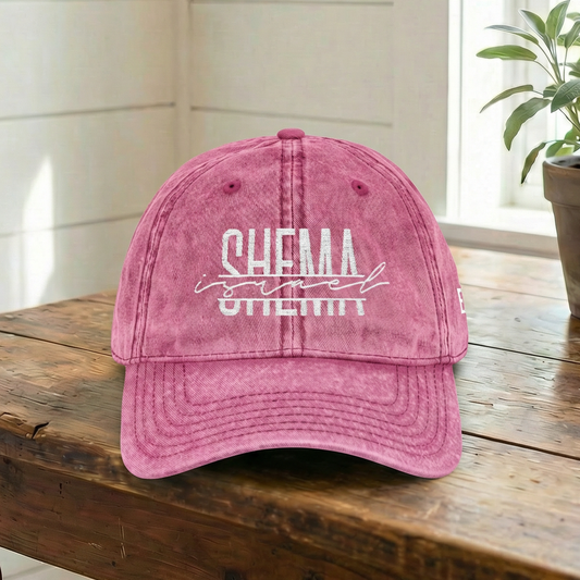 SHEMA Hat (Vintage Pink) | White Embroidery