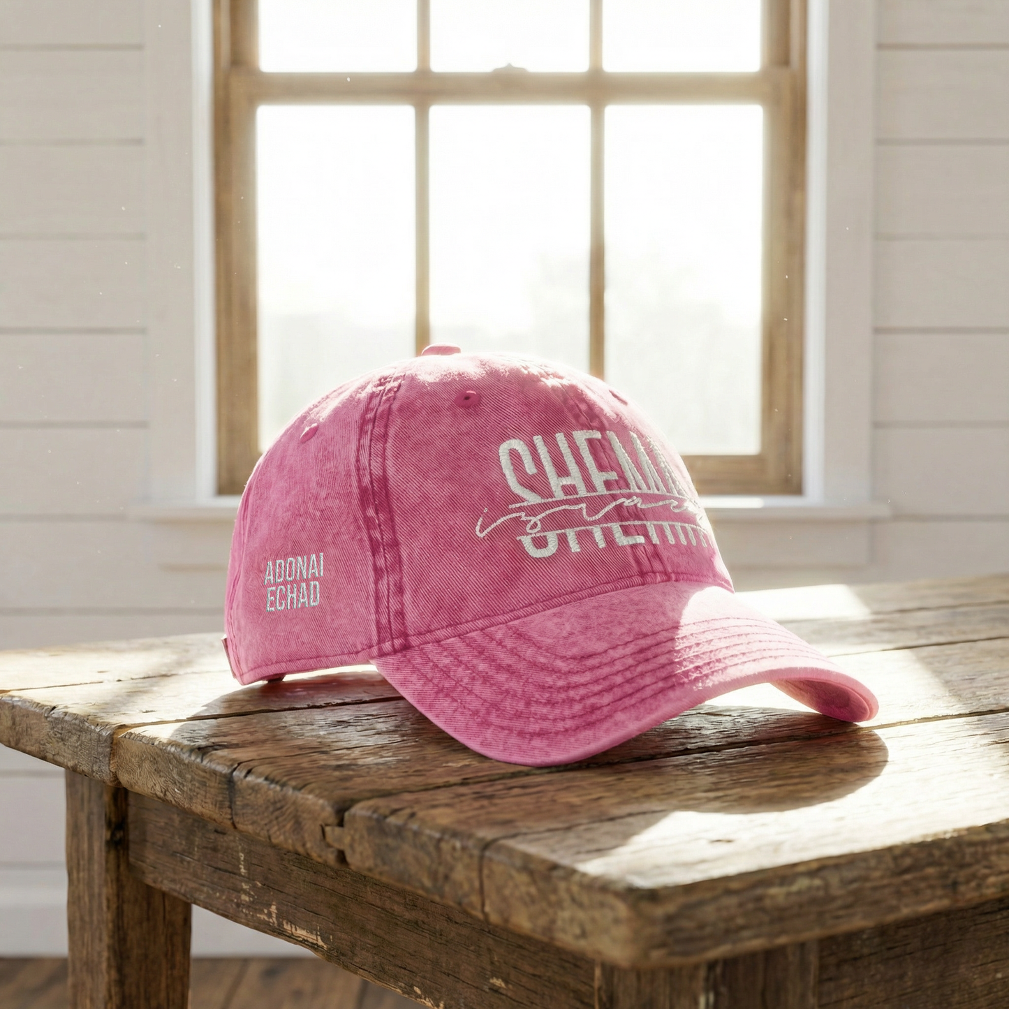 SHEMA Hat (Vintage Pink) | White Embroidery