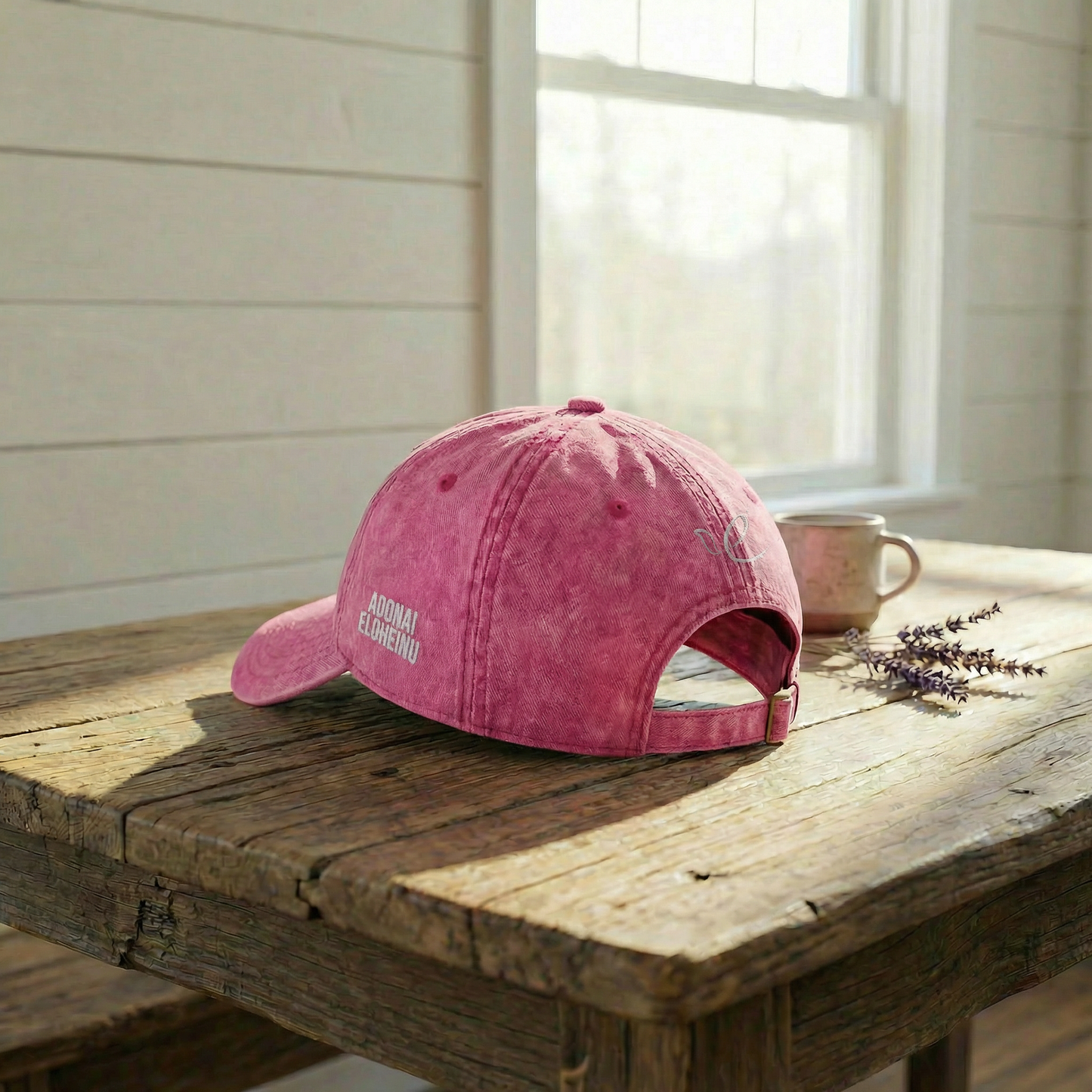 SHEMA Hat (Vintage Pink) | White Embroidery