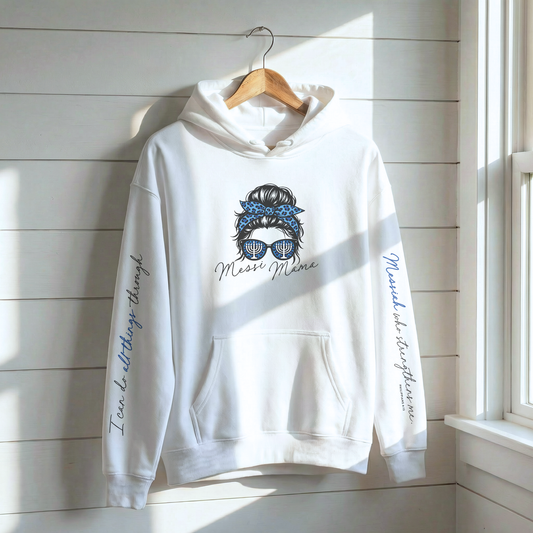 Messi Mama Hoodie (White or Heather Grey)