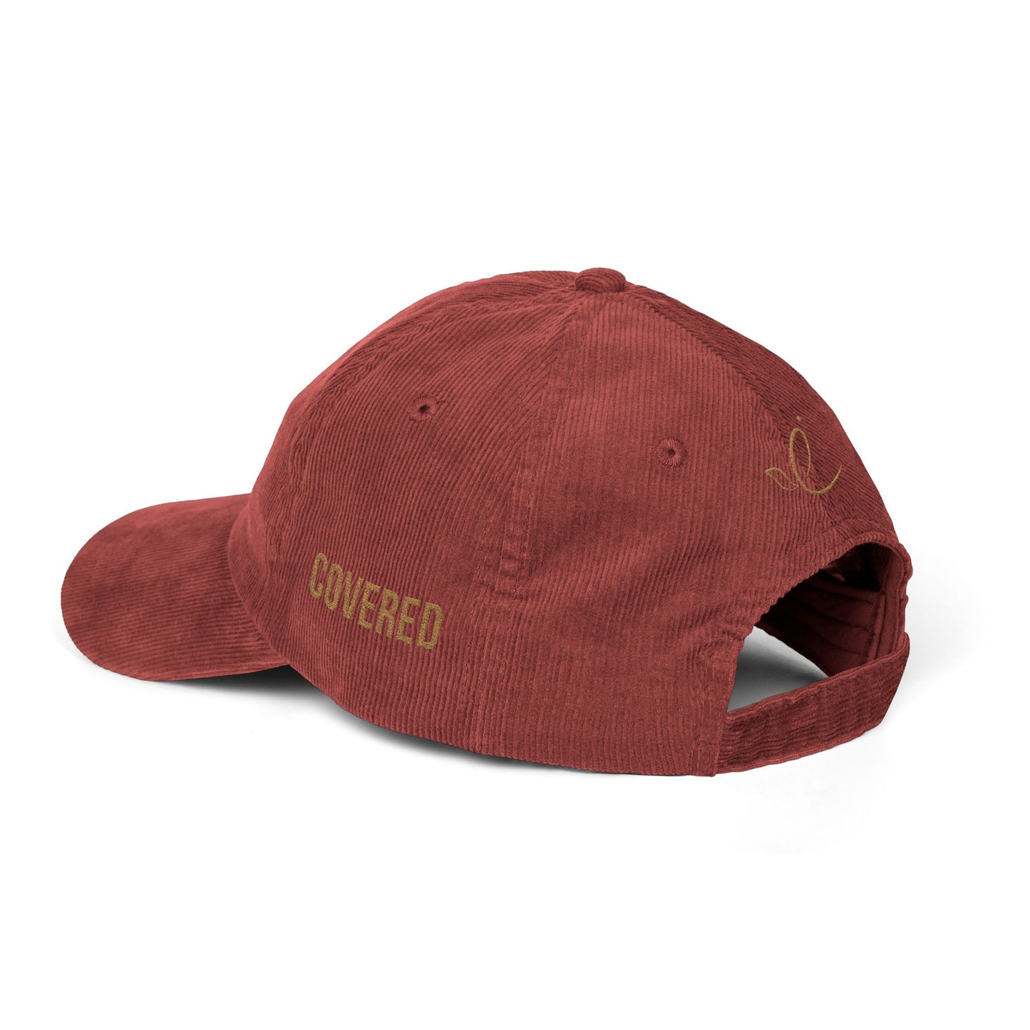 GLORY 1 Corinthians 11 Corduroy Hat (Burgundy) | Old Gold Embroidery