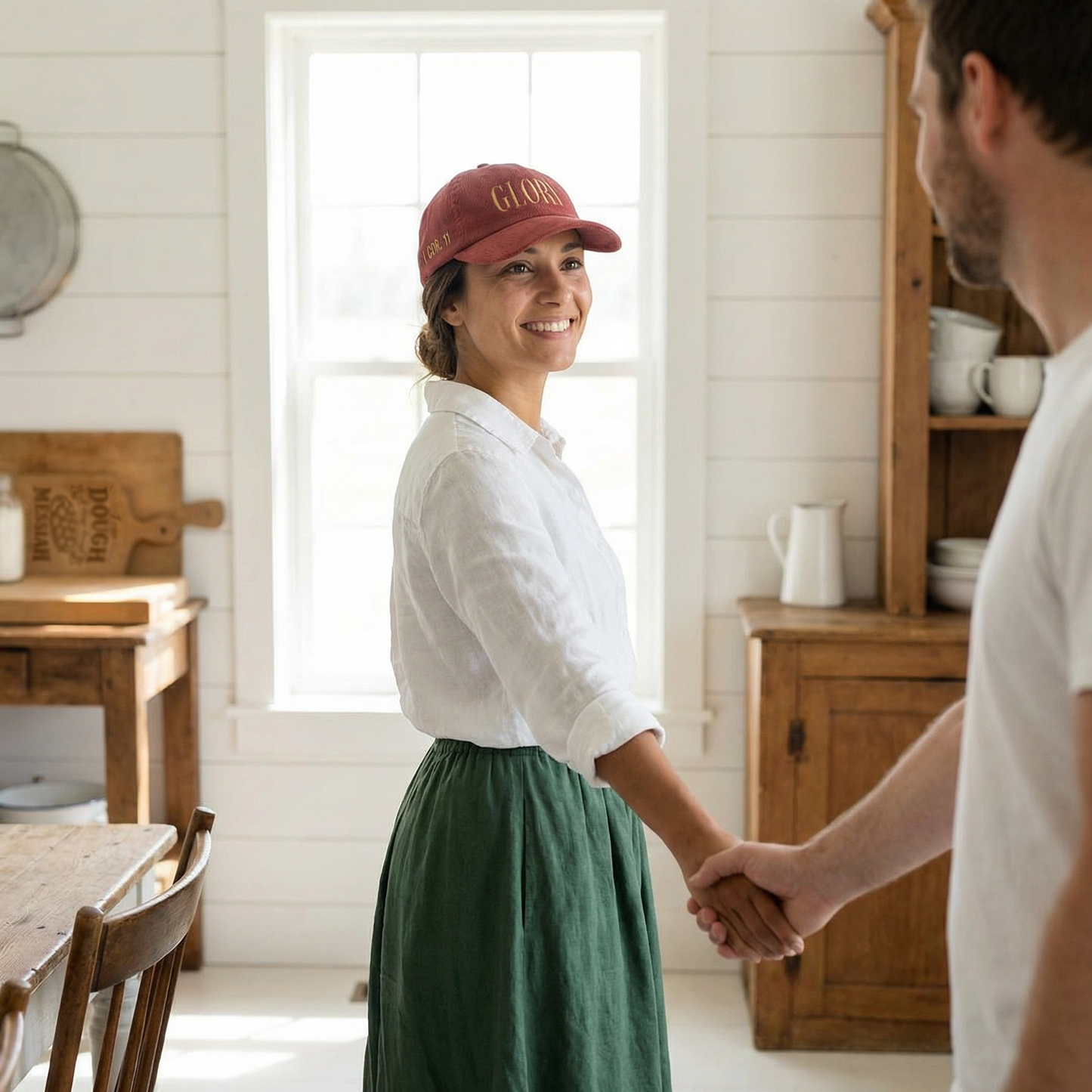 GLORY 1 Corinthians 11 Corduroy Hat (Burgundy) | Old Gold Embroidery