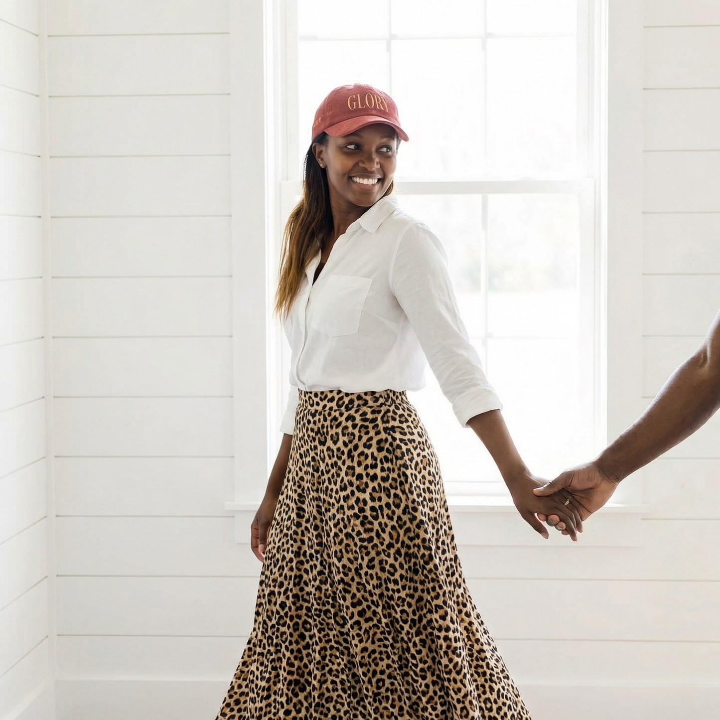 GLORY 1 Corinthians 11 Corduroy Hat (Burgundy) | Old Gold Embroidery