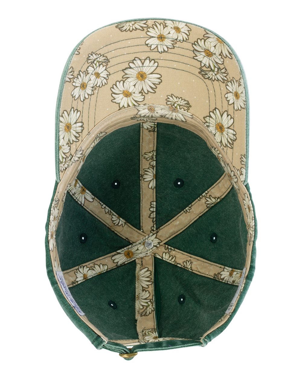 Shalom Design Co. Ponytail Hat (Jade/Daisy) | White Embroidery