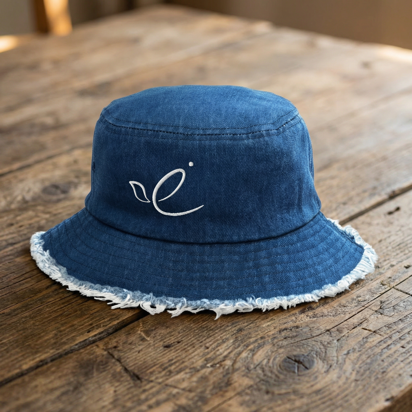 Shalom Dove Distressed Dark Denim Bucket Hat