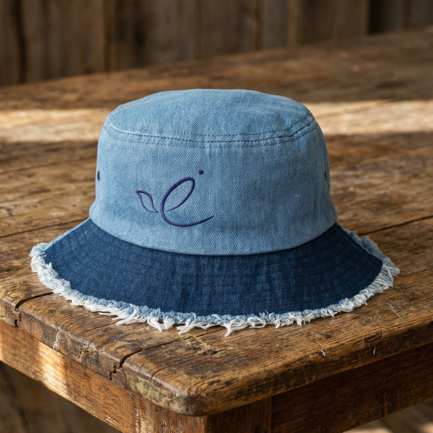 Shalom Dove Distressed Patchwork Denim Bucket Hat